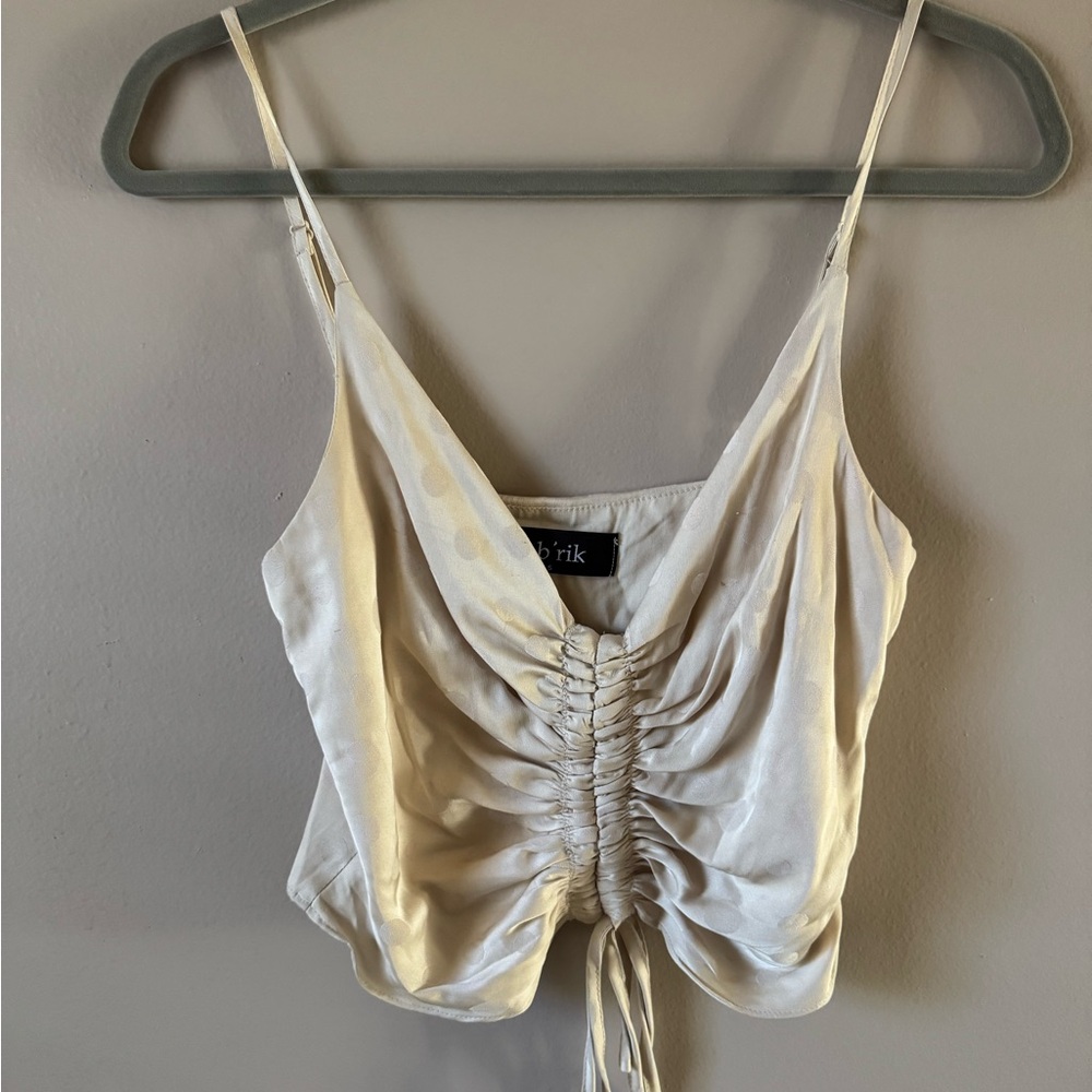 Cream Ruched Women's Top